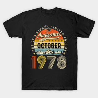 Awesome Since October 1978 Vintage 45th Birthday T-Shirt